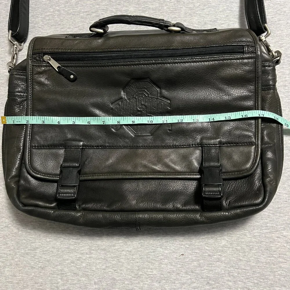 Ohio State‎ Canyon Outback Leather Messenger Briefcase Black Embossed Buckeyes